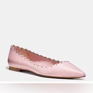 Coach Jill Soft Shine Scalloped Flats